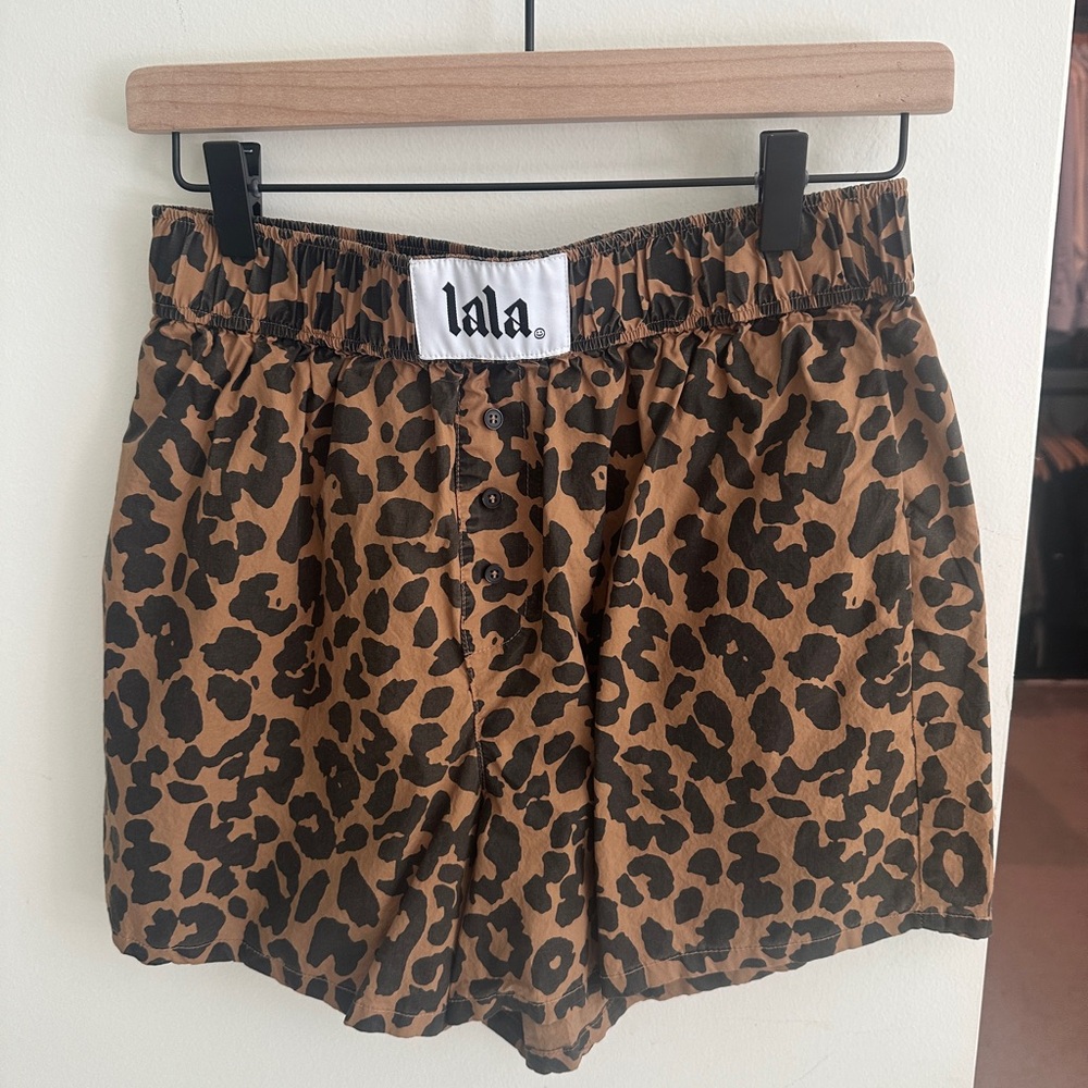 Dressed in LALA Brown Leopard Print Shorts